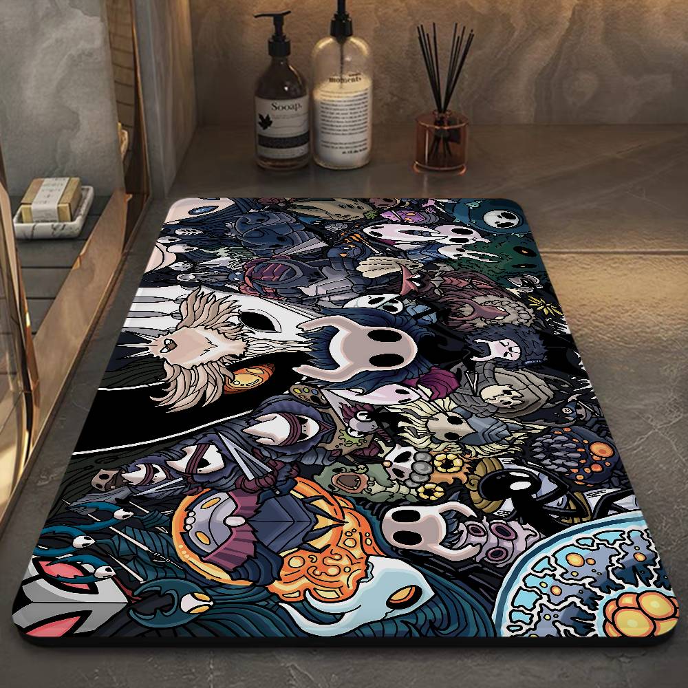 Hollow K-Knight Game Entrance Door Mat Washable Non-Slip Living Room Sofa Chairs Area Mat Kitchen Welcome Doormat