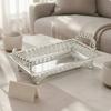 Золотой Металлический Поднос Nordic Design Декоративный Поднос для Конфет Домашний Декор Зеркальная Отделка Рельефные Края для Кофейного Столика