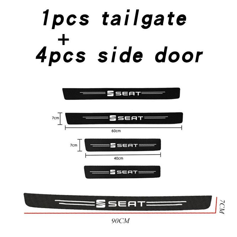 UQKX7 Carbon Fiber Car Door Sill Sticker Trunk Bumper Protective Sticker For Seat Leon Ibiza Alhambra Exeo Altea Arona Mii Accessories