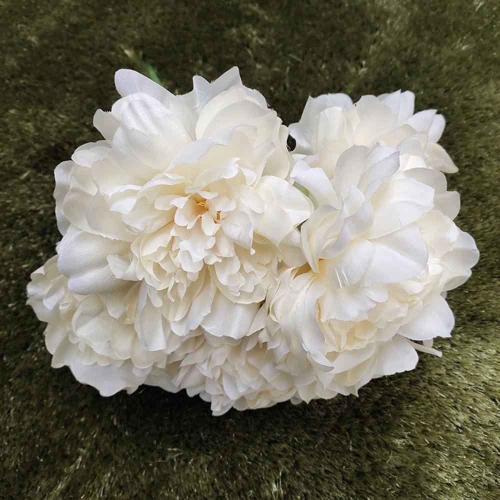 Многоцветный Искусственный Цветок Пион 5 Головок Шелковые Лепестки Искусственный Цветок Пион Цветочная Композиция Листья Реалистичные Цветы Пиона Подарок