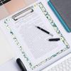 Britimes Clipboard Decorative Office School Hardboard Wood Nursing Clip Board and Pad for Standard A4 Letter Size Vintage Cute Flower Floral Daisy