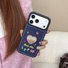 Корейский вышитый чехол из денима с сердцем и цветком для iPhone 14-17 Pro Max