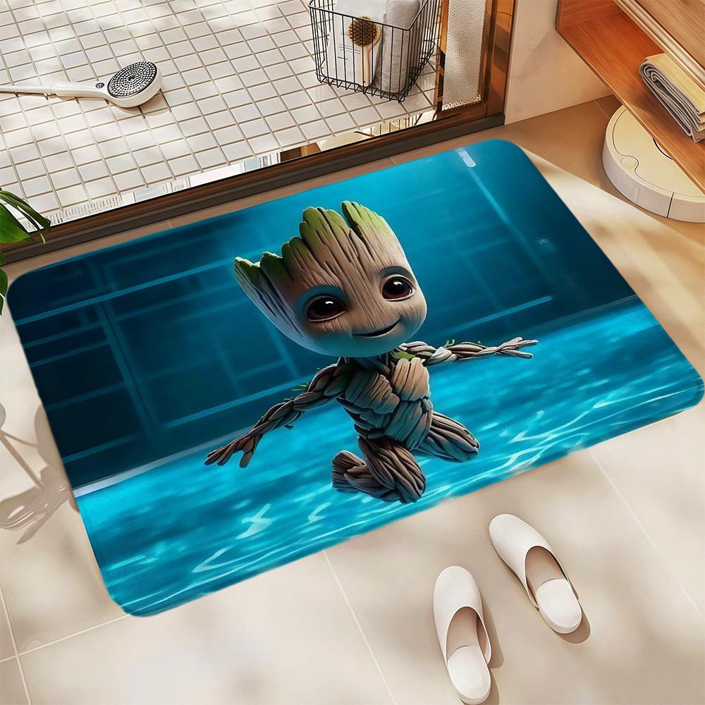New Marvel Groot Home Floor Mat, Multifunctional Flannel Mat That Absorbs Water, Soft And Absorbent Floor Mat, Suitable for Do