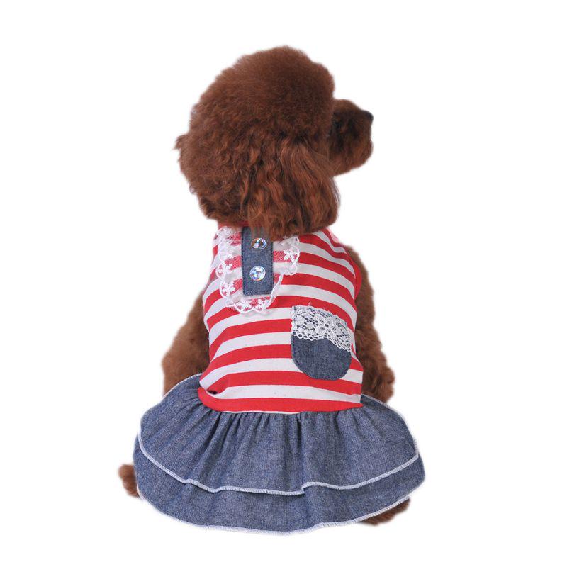 Lovely Dog Puppy Denim Dress Dog Cat Pet Tutu Skirt Princess Wedding Dress Cute Dog Apparel Dog Clothing
