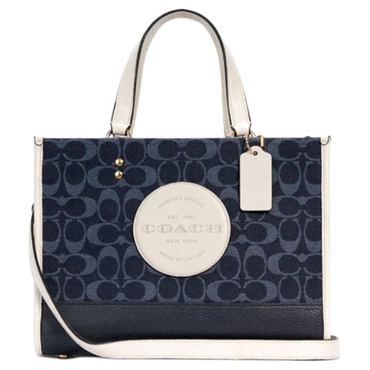 Coach Dempsey 30 Fashion Classic Logo Removable Shoulder Strap Leather Crossbody Shoulder Bag Women handbags Denim-Blue C2826-IMDEI