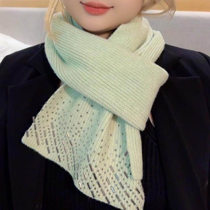 New Wool Knitted Scarf for Women In Winter Korean Style Fashionable and Versatile Warm Student Scarf Soft and Skin Friendly
