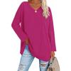 Spring and Autumn Ladies Blouse Long Sleeve Multicolor Loose Drop Shoulder Sleeve V-neck Solid Color Female Tops