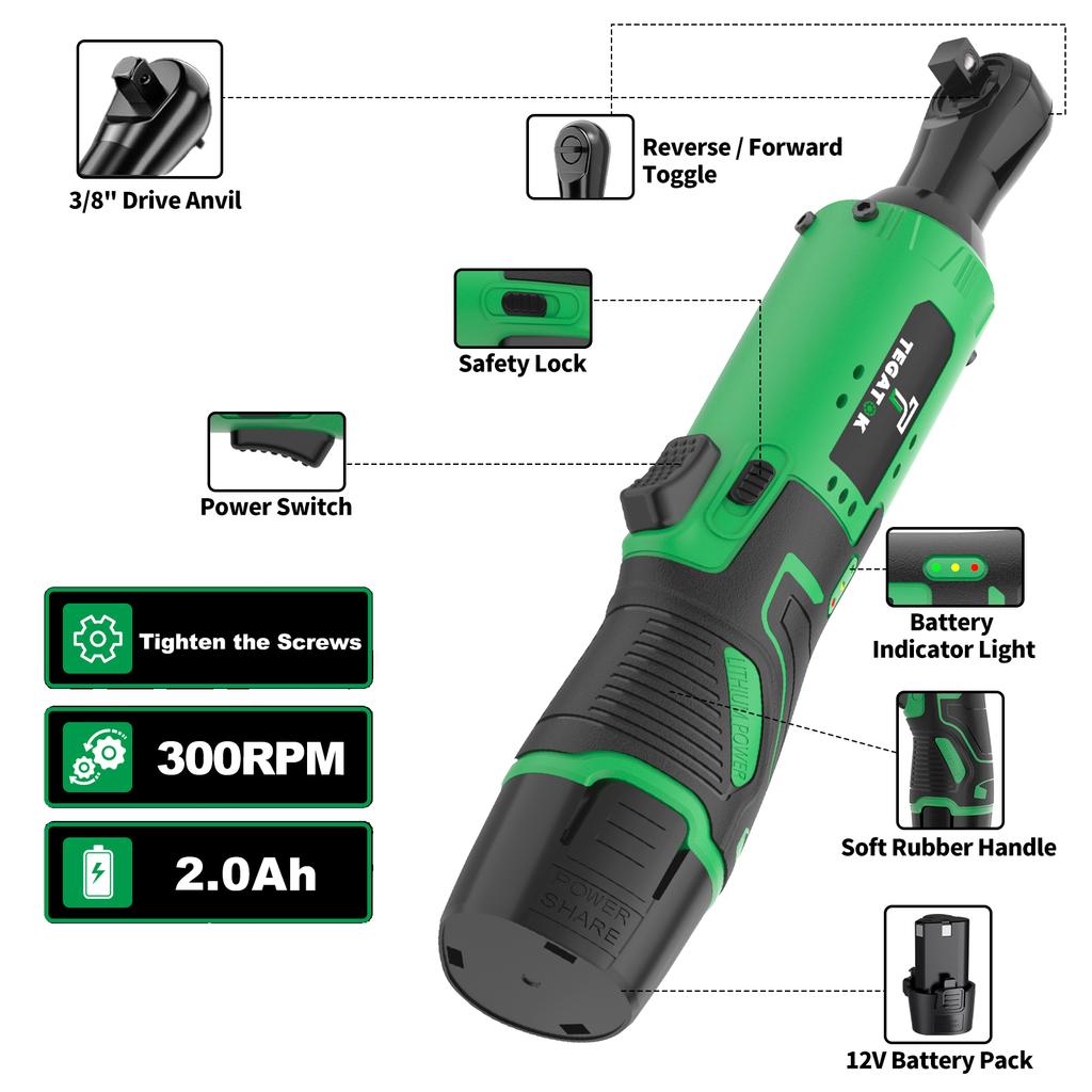 Battery Powered 12V Ratchet Wrench DIY Grade Electric Impact Wrench 45Nm Torque Local EU Warehouse for Car
