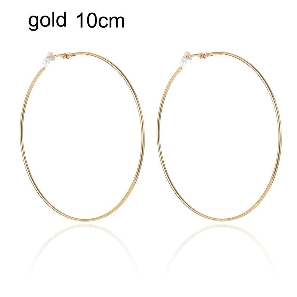 Пара ювелирных изделий золото серебро черный женская мода большой круг клипса на ухо без пирсинга серьги кольца