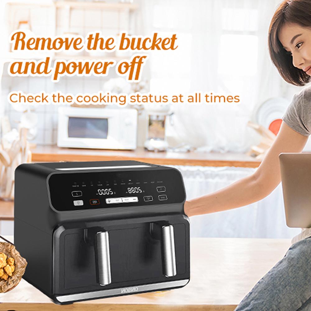 MAMNV Double Basket Air Fryer 8L 1700W Multifunctional Low Oil And Light Fat Fryer Intelligent NTC Precise Temperature Control