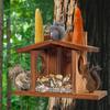 Wooden Squirrel Feeder Durable Hamster Feeding Box Pet Food Dispenser  Balcony