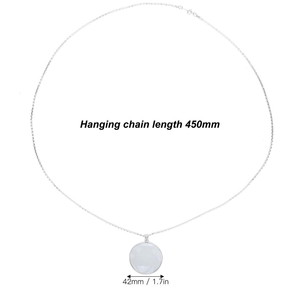 5X Alloy Necklace Magnifying Glass Portable Rding Pendant Magnifier with Chain