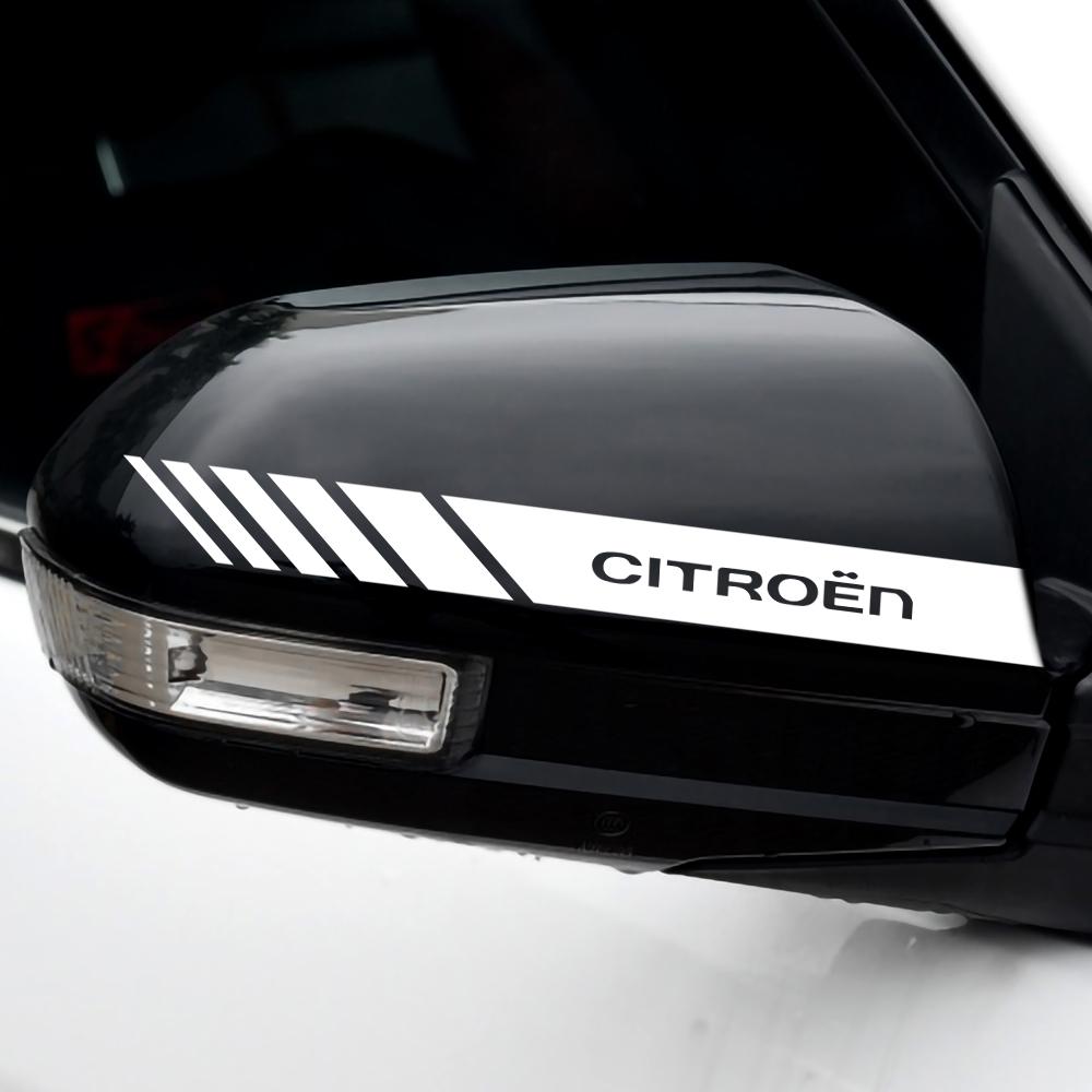 2pcs Car Stripe Stickers Rearview Mirror Reflective Vinyl Decals For Citroen C3 C4 DS3 C1 Picasso berlingo Exterior Accessories
