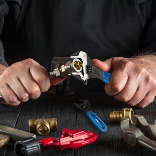 SHALL 3-Piece Adjustable Wrench Set with Rubber Mat, 150, 200, and 250mm Cr-V Steel Wrenches with Laser-Etched SAE Scale, for Home, Garage, DIY, and W