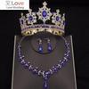 Наборы свадебных украшений с цветами в стиле барокко и кристаллами для женщин, модные диадемы с короной, серьги и ожерелье, комплект невесты, выпускного вечера, Дубай, комплекты ювелирных изделий