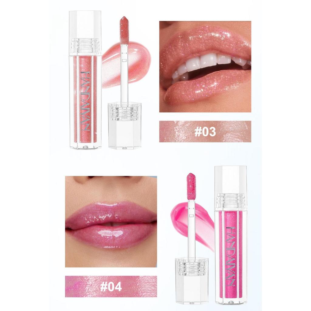 HANDAIYAN Перламутровый блеск для губ, легкая текстура, водостойкий, устойчивый к поту и не скатывающийся, подходит для ежедневных поездок на работу и вечеринок.