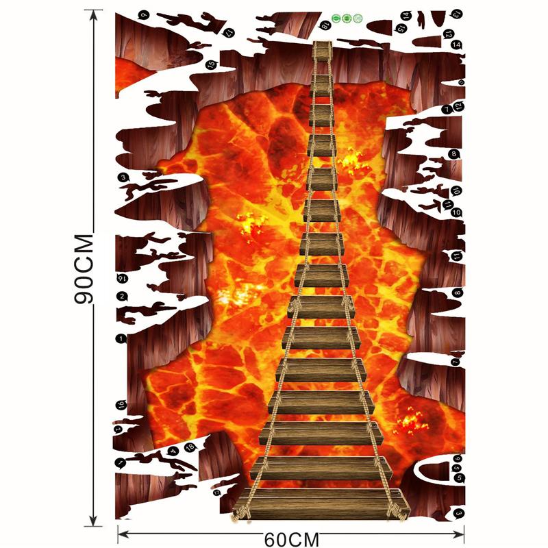 3D космические наклейки на пол, наклейки на небесный мост, пейзажные наклейки на стену, гостиная, детская комната, спальня, украшение для дома