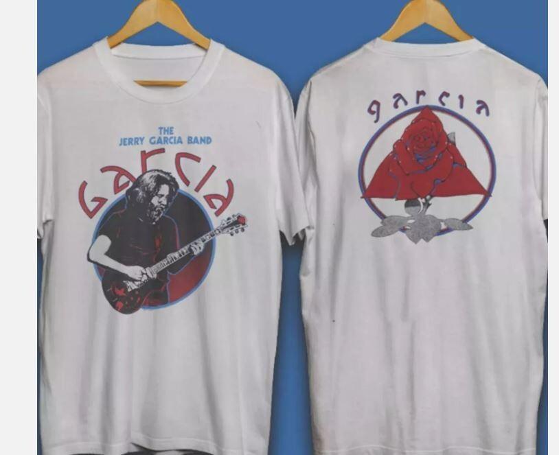 26 1981 Jerry Garcia Band Tour Jersey T shirt White Size S-5XL 2 side Unisex T-Shirt
