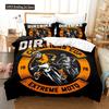 Motorcycle Duvet Cover Set Dirt Bike Extreme Sports Theme For Boy Girl Motocross Racer Polyester Bedding Set King Queen Size