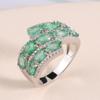 Luxury Natural Zambian Emerald Rings 925 Sterling Silver Fine Quality Green Gems Fine Jewelry for Women Anniversary Gift