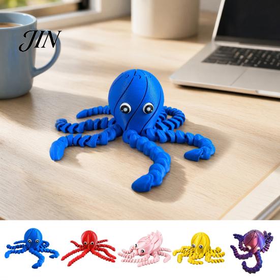Octopus Decompression Toy 3D Printed Toy, Articulated Figurine with Movable Joints, Stress Relief Sea Animal Fidget for Kids Adults Joints Model