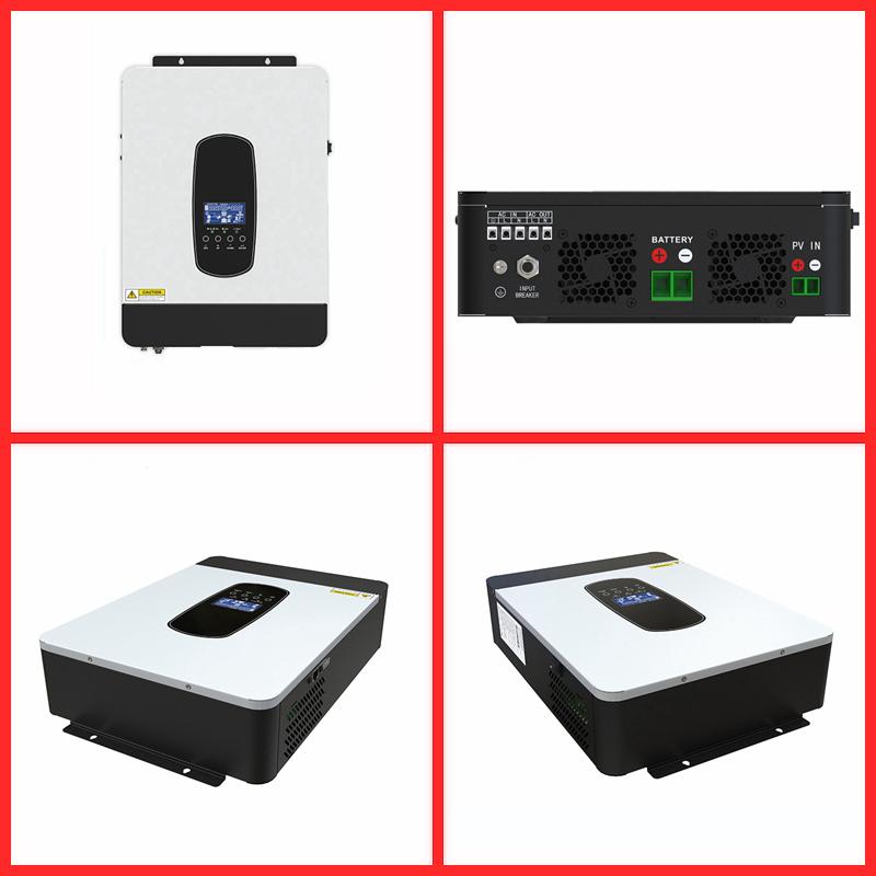 ECGSOLAX 3 кВт Гибридный солнечный инвертор 24 В 220 В переменного тока Солнечный инвертор с чистой синусоидой и контроллером заряда MPPT 80A Макс. PV 450 В постоянного тока