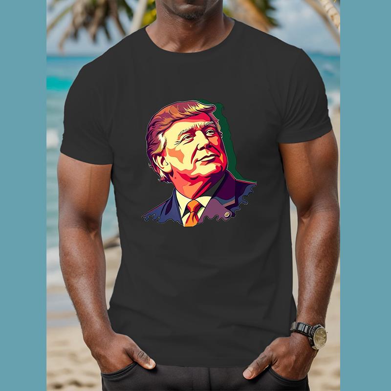 Мужская мода Трамп Дональд Трамп Сторонник 3D Печать Футболка Мода O-образный вырез короткий рукав Повседневные мужские футболки