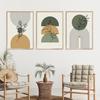 Бохо Зеленый Бежевый Геометрические Листья Абстрактный Плакат Середины Века Стены Искусства Холст Картины Отпечатки Картина Декор Интерьера Гостиной