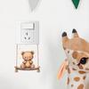 Cute Cartoon Animals Children's Bedroom Porch Living Room Home Decorative Light Switch Sticker Self-adhesive Wall Stickers