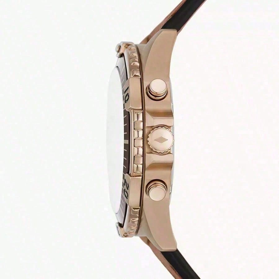 Fossil Мужские часы Garrett Chronograph из экокожи среднего коричневого цвета | FS5867