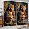 2 шт. оконные шторы Очаровательный узор с животными и кошками Печать Шторы можно изготовить на заказ Шторы для гостиной, кухонной зоны и спальни