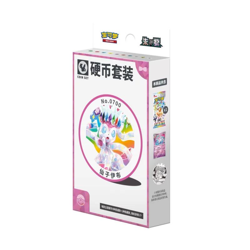 PTCG PKM Scarlet&Violet CSV9.5 Brilliant Gathering Набор с монетой Eevee Коллекция бустеров из Китая Сюрприз Игрушки Монеты