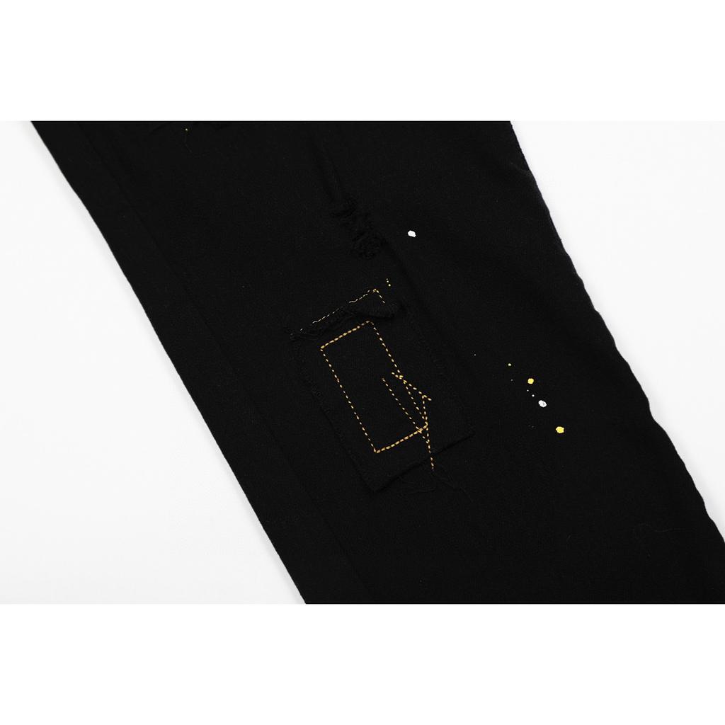 M43 Amiri мужские и женские джинсы в американском стиле с тканевыми заплатками, дырками, вышивкой, повседневные и модные брюки для улицы