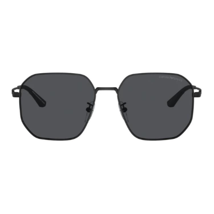 Emporio Armani Logo Metal Irregular Shape Sunglasses Men sunglasses Black 0EA2154D30018757