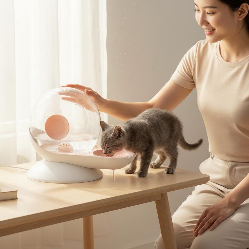 Snail Shaped Water Dispenser Transparent Reservoir 2.8L Pet Water Station for Felines