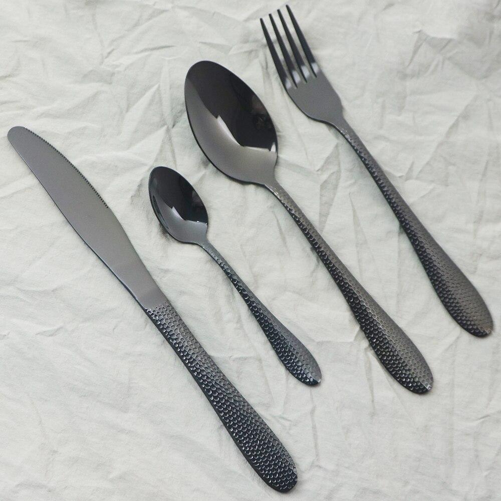 6People Gold Cutlery Set Knife Fork Tea Spoon Tableware High Quality Stainless Steel Dinnerware Home Kitchen Flatware Silverware