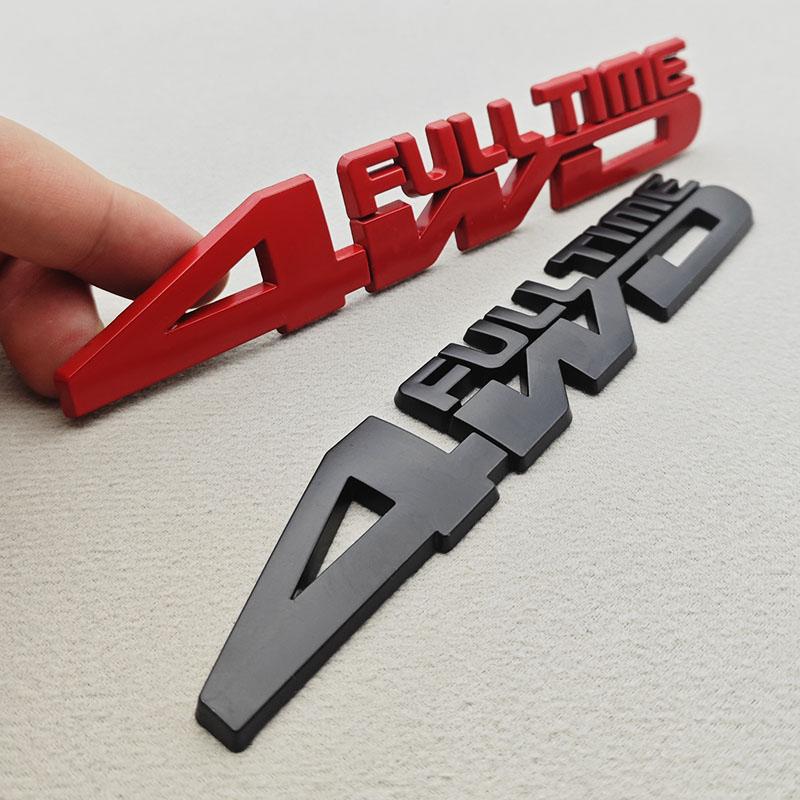 1PC 3D Metal Car Logo 4WD FULL TIME Sticker Fender Side Both Rear Trunk Badge Emblem Decal For Toyota JEEP Ford Subaru Nissan oi1