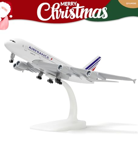 QIYUMOKE A380 Франция 1/300 Металлическая литая модель самолета - A380 Sky Jumbo Модель самолета A380 со стойкой (Длина 7,5 дюйма) для подарка любителю авиации или Di