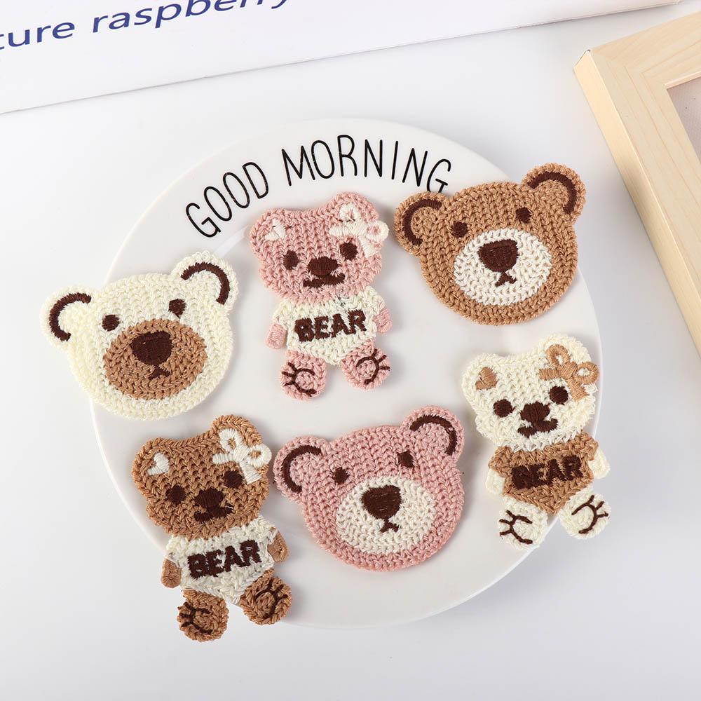 For Clothes Bag Cartoon Bear Animal Clothes Decoration Embroidery Stickers Badge Appliques Patch
