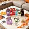 Decorative Paper Bags for Gifts 9 Pcs Halloween Mason Jar Candy with Cards, Trick or Treat Gift Packaging Snacks Holder Card, Classroom Goodie