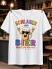 Schlager Und Bier Smiling Beer Character With Rainbow Marquee Letters Gerunisex Party Music Humor Unisex All Tshirt