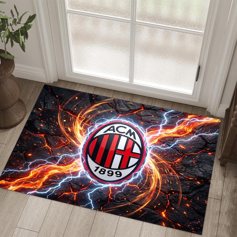Дизайн AC Milan Кристальный Велюровый Ковер Уютный Не?Нескользящий ковер с принтом для спальни, гостиной, прихожей