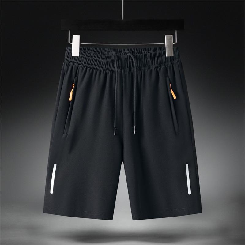Men Summer Ice Silk Shorts With Elastic Waistband For Casual Leisure And Sports
