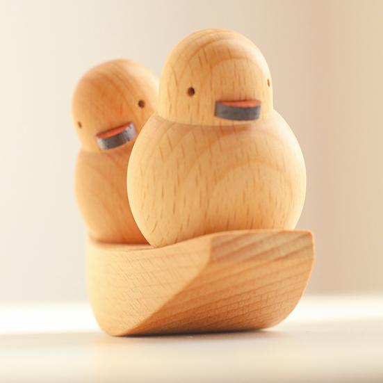 Деревянная пара Утка Украшение Настольный Декор Фигурка Утки Приборная Панель Автомобиля Украшение Утка Любовь