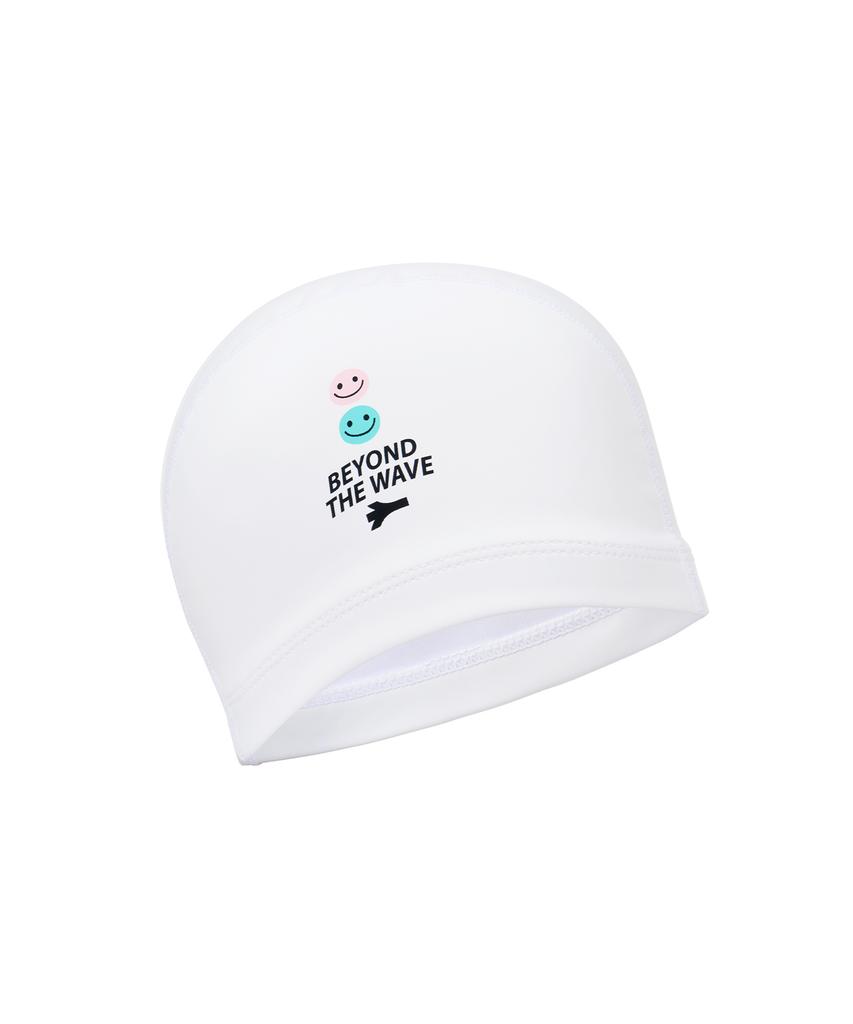 Lenomasuyeongbog Взрослая Белая Шапочка для плавания с рисунком улыбки Pu Ro-Rc2F006-Wh