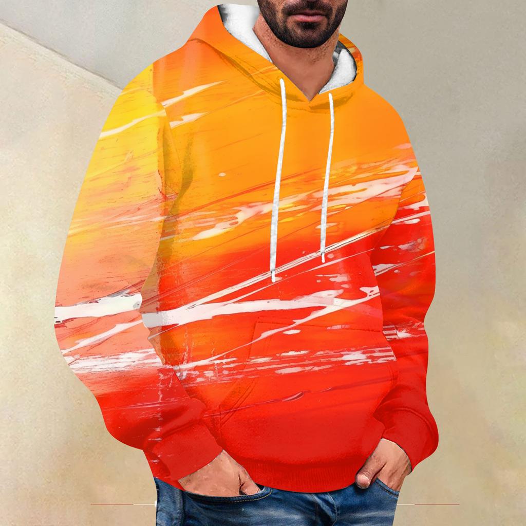 Men's Loose Printed Hooded Sweatshirt Men's Casual Fashion Sports Sweatshirt