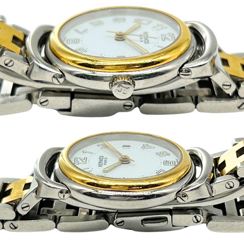 Used HERMES Herms PU2.220 Pullman Quartz Ladies Watch Genuine / C1290