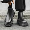High Quality Men Classic Casual Leather Chelsea Boots Luxury Designers Thick Bottom Ankle Boot British Style Short High-Top Shoe
