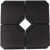 Set of 4 Parasol Base Stand Weights for Cantilever Parasols, Water and Sand Filled, Up To 120kg, Black