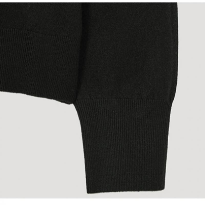 Она S miSS базовая трикотажная кофта с V-образным вырезом SSkpop12050 Bk